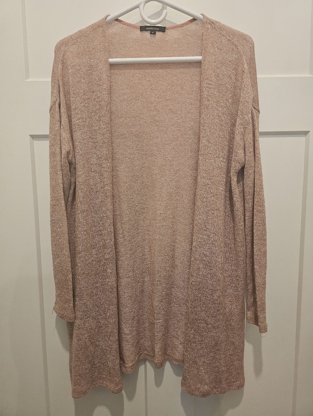 Ambiance Sweater Dark Pink Open Cardigan Duster Woman Size Small